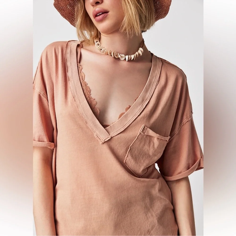 Free People We The Free | Keep Me V-Neck Tee | Small